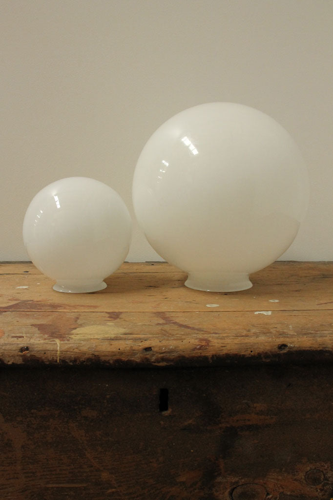 Small and medium opal glass ball shades.