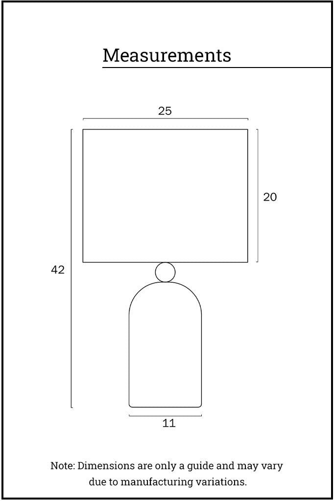 table lamp measurements