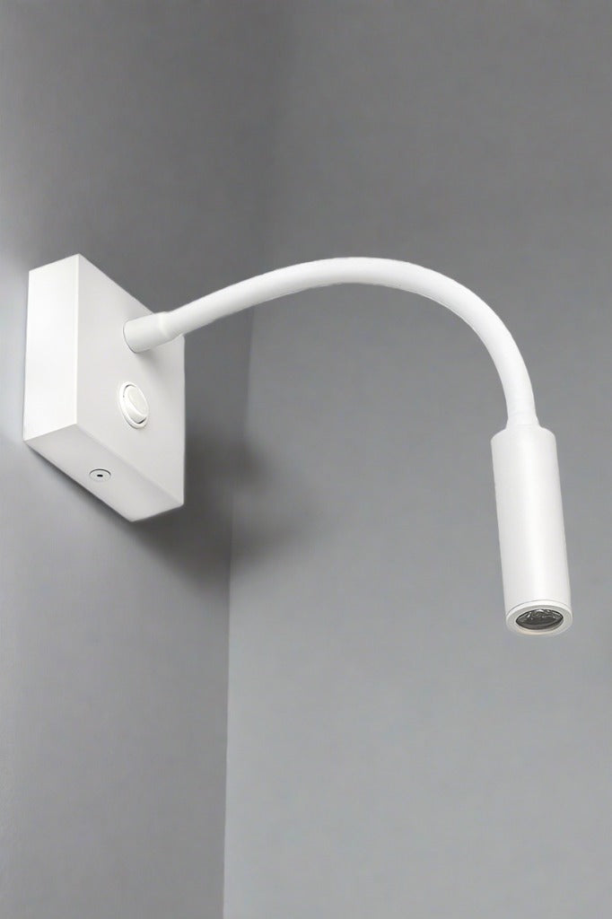 white wall light with adjustable light