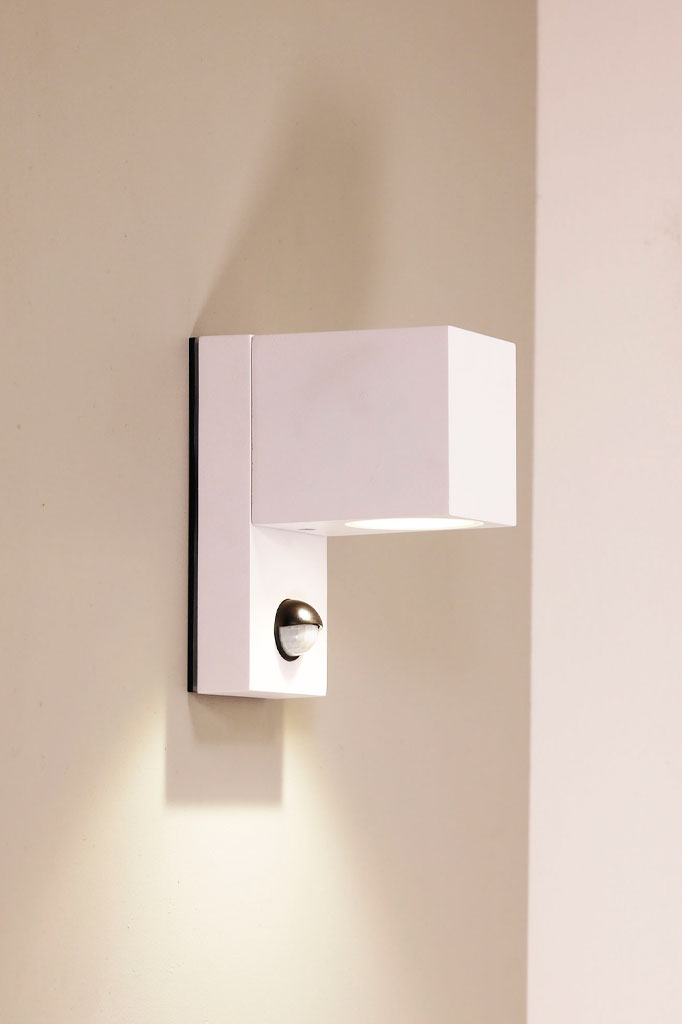 White Outdoor Light with Motion Sensor