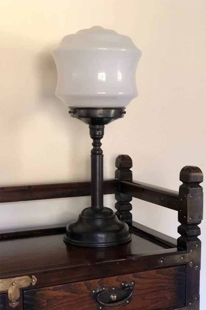 antique bronze candlestick lamp