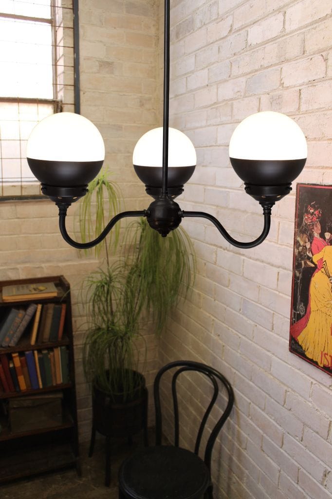 Pendant light with black shades