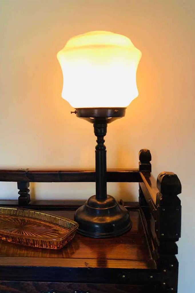 vintage table lamp in antique bronze