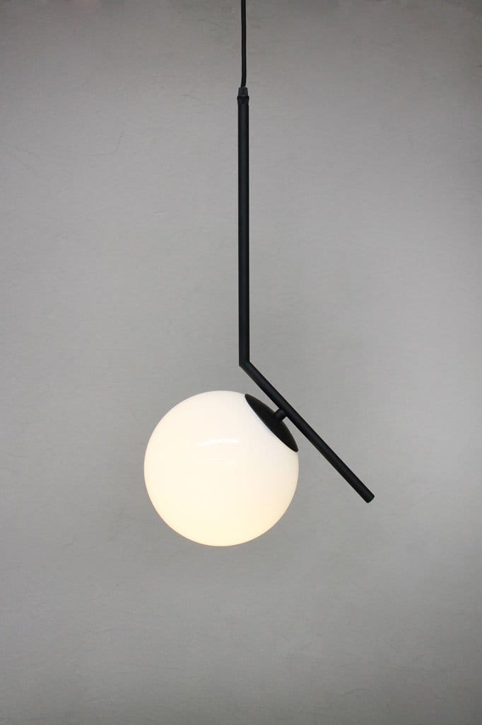 White glass pendant light