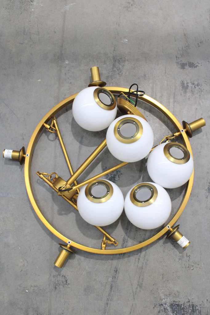 Gold/Brass version of chandelier disassembled