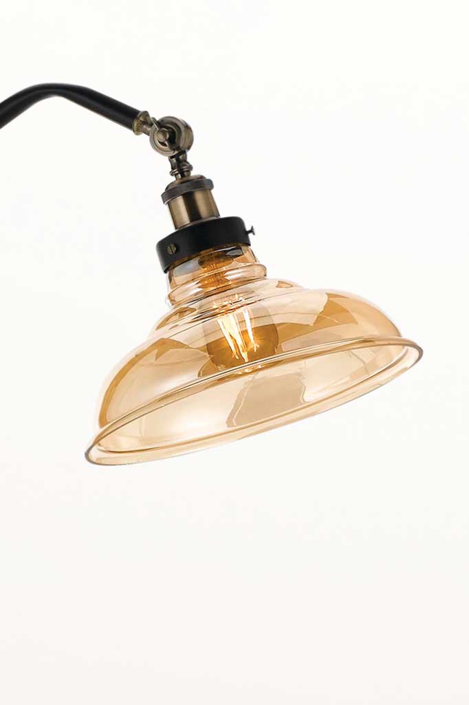 Adjustable amber glass shade