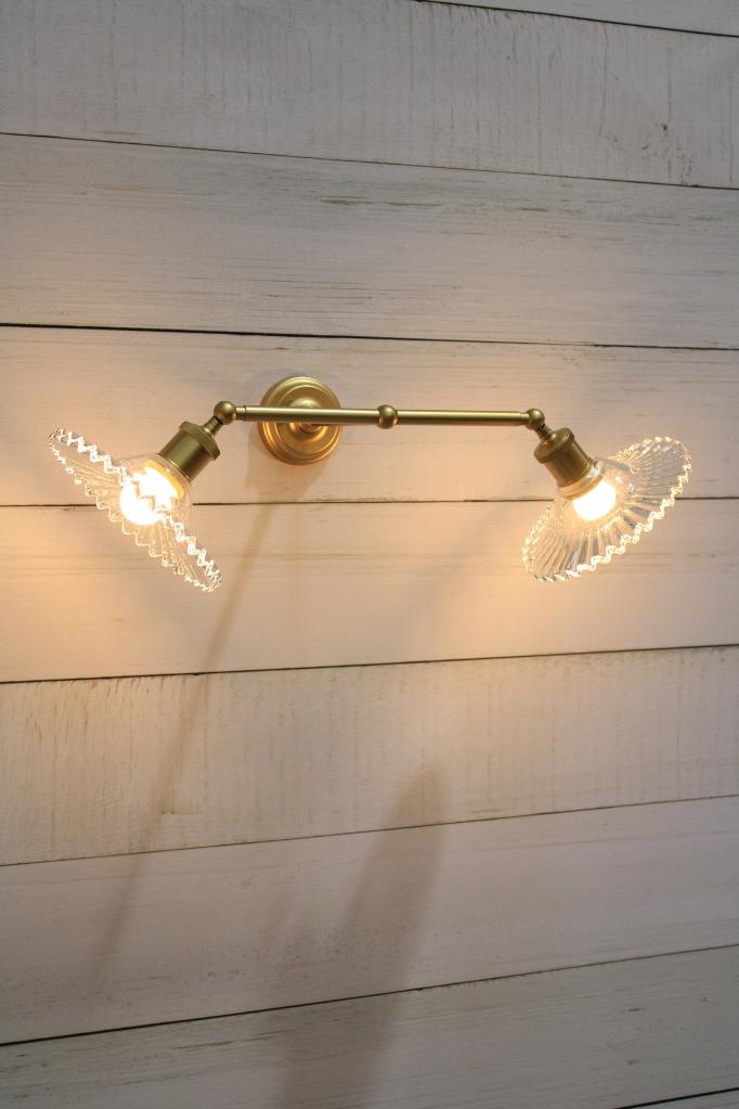 Adjustable double swivel arm wall light