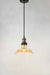 Glass pendant light with small amber shade