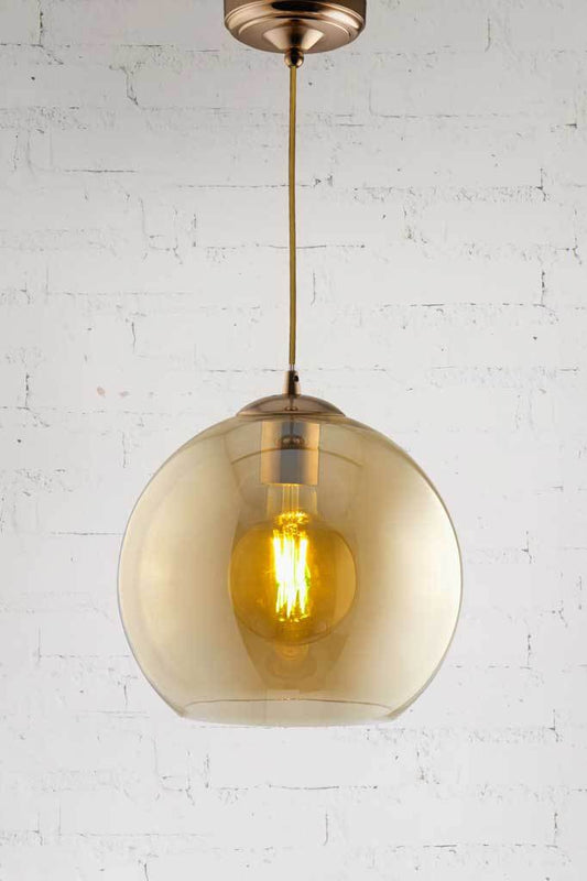 Amber glass pendant light 