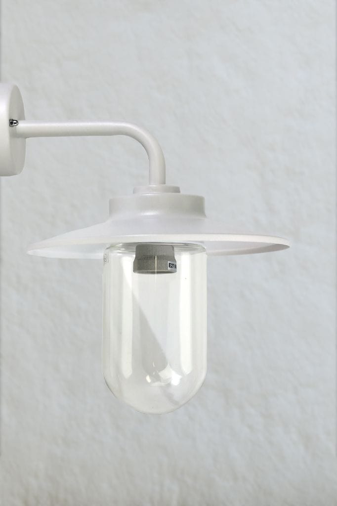 White outdoor wall light