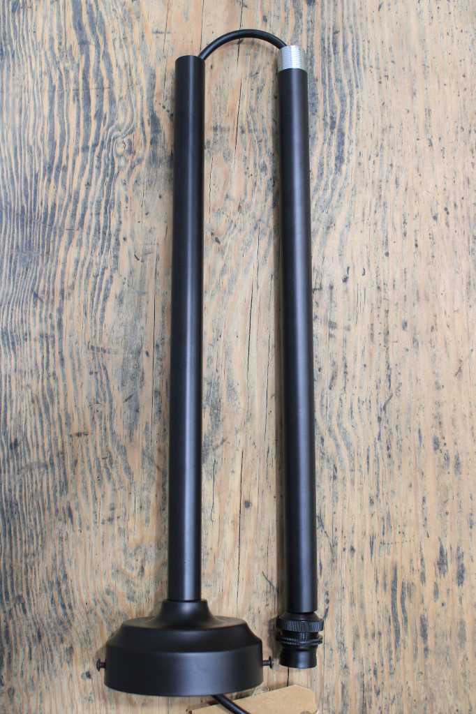 Bare Pole Pendant - B22 Lamp Holder 20mm thickness in black