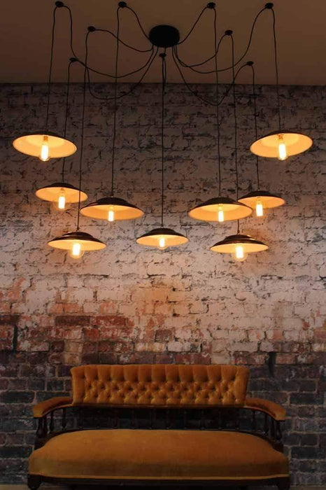 Barn pendant chandelier hangs in different combinations with adjustable cords up to 3 meters.