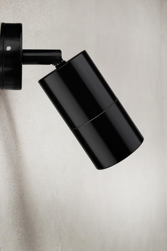 Black IP65 wall light