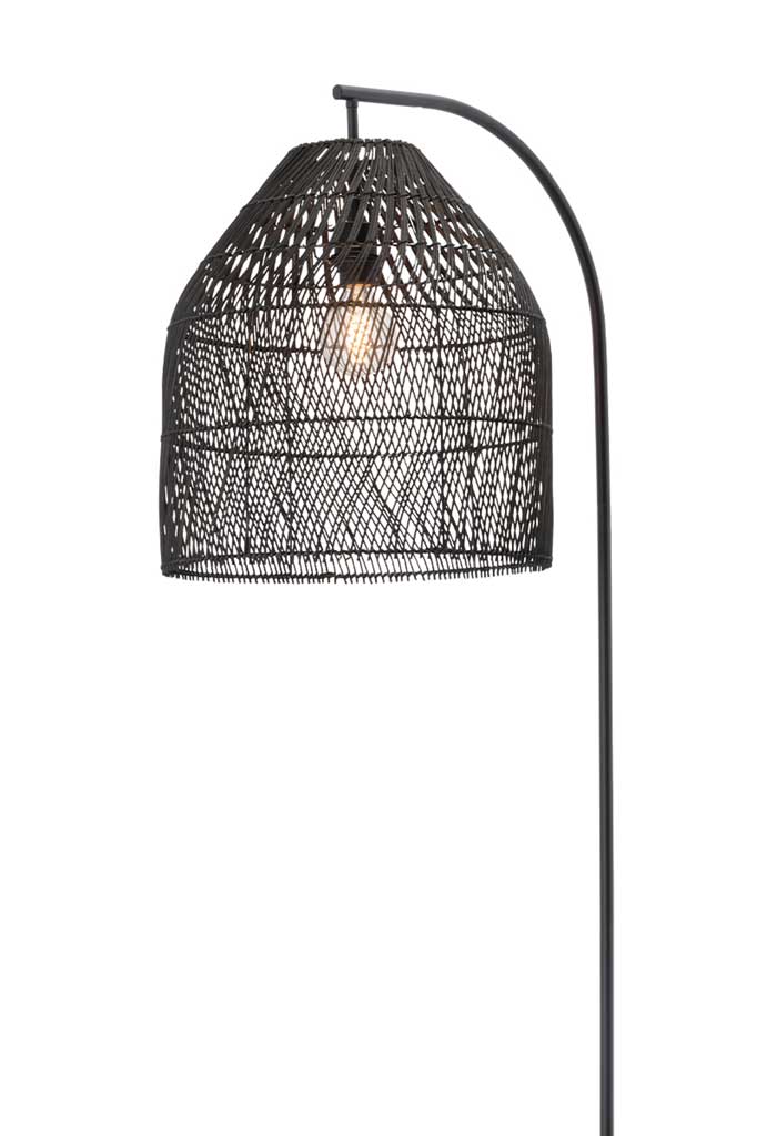 Black Rattan Floor Lamp