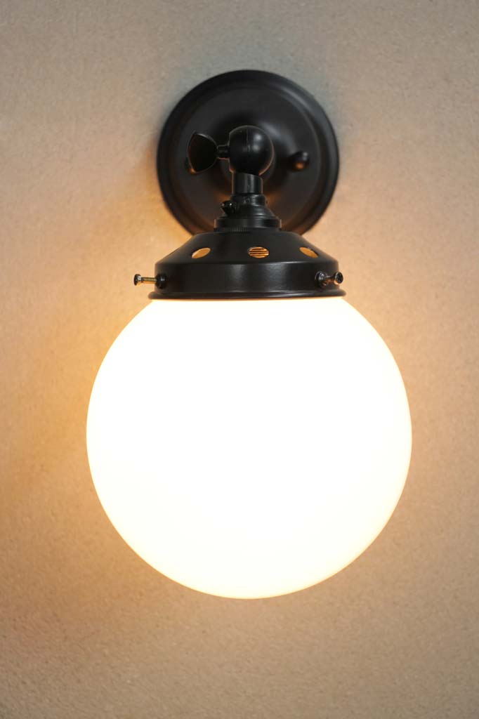 Black  wall sconce opal shade