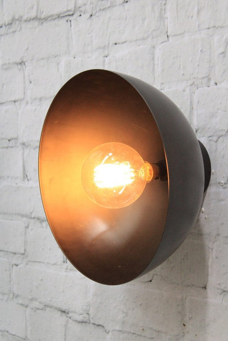 Dome wall light with black finish
