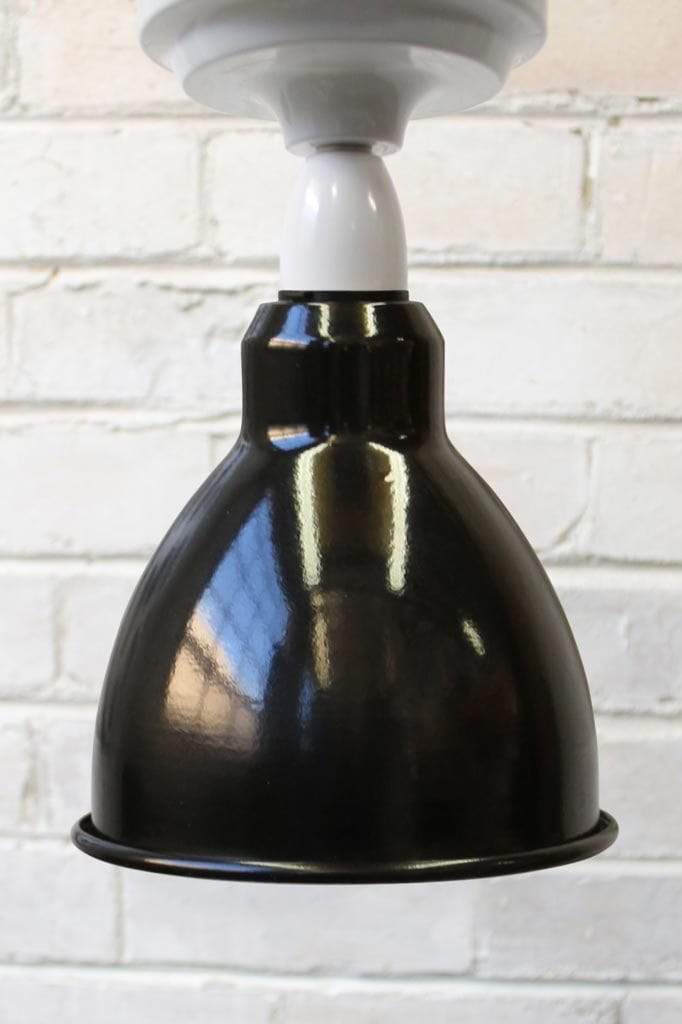 Black enamel ceiling light