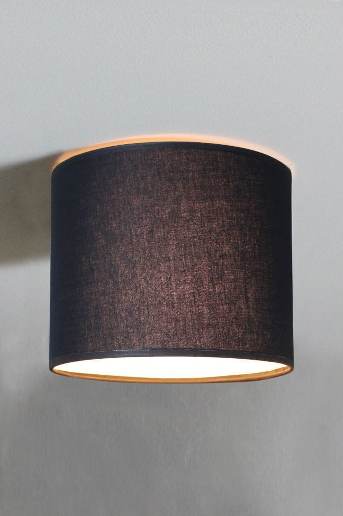 Black fabric shade flush mount