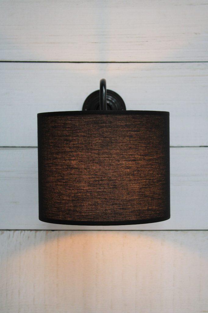 Black fabric wall light