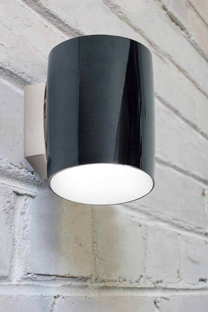 Black Glass Wall Light