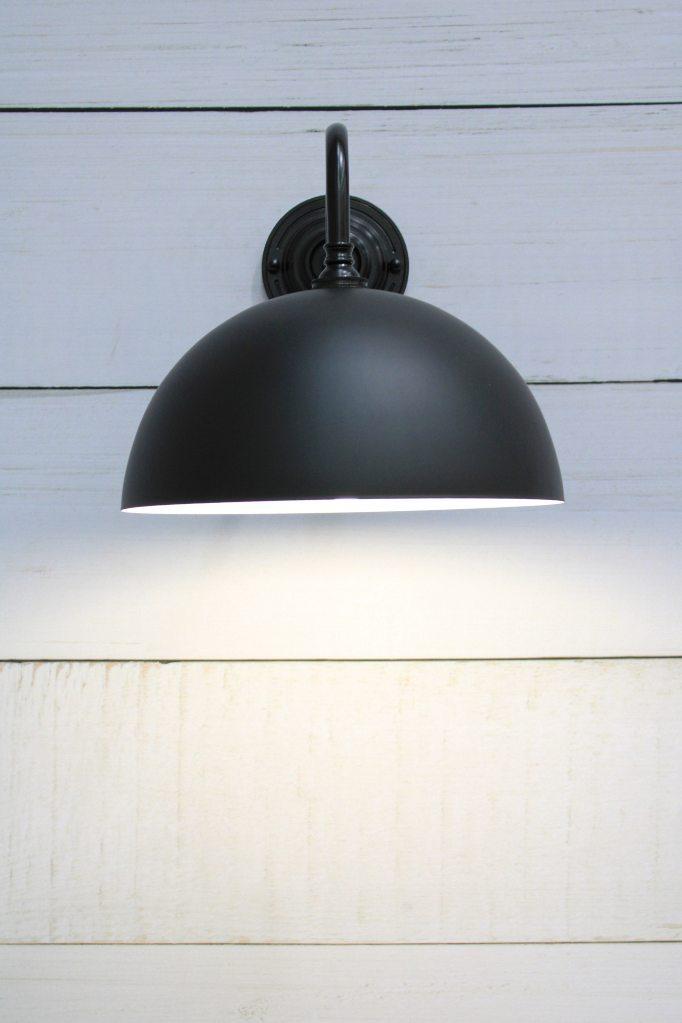 Gooseneck wall light in black finish