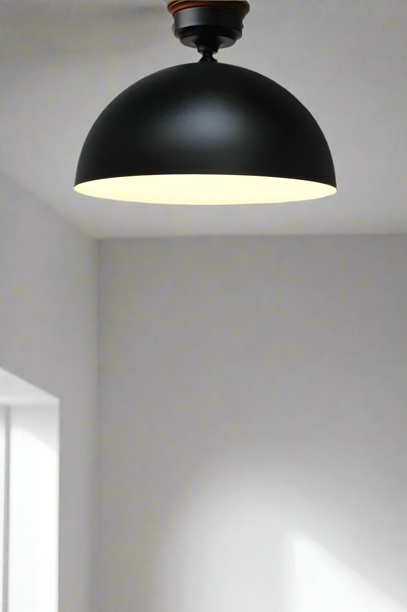 Large dome flush mount in black