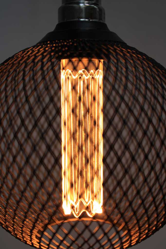 Black mesh laser cut bulb