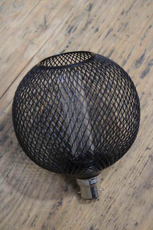 Black mesh laser cut bulb