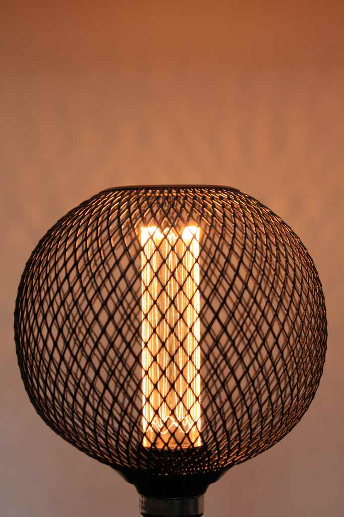 Black mesh laser cut bulb