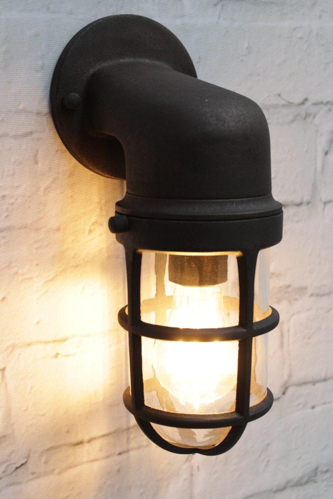 Black outdoor wall light