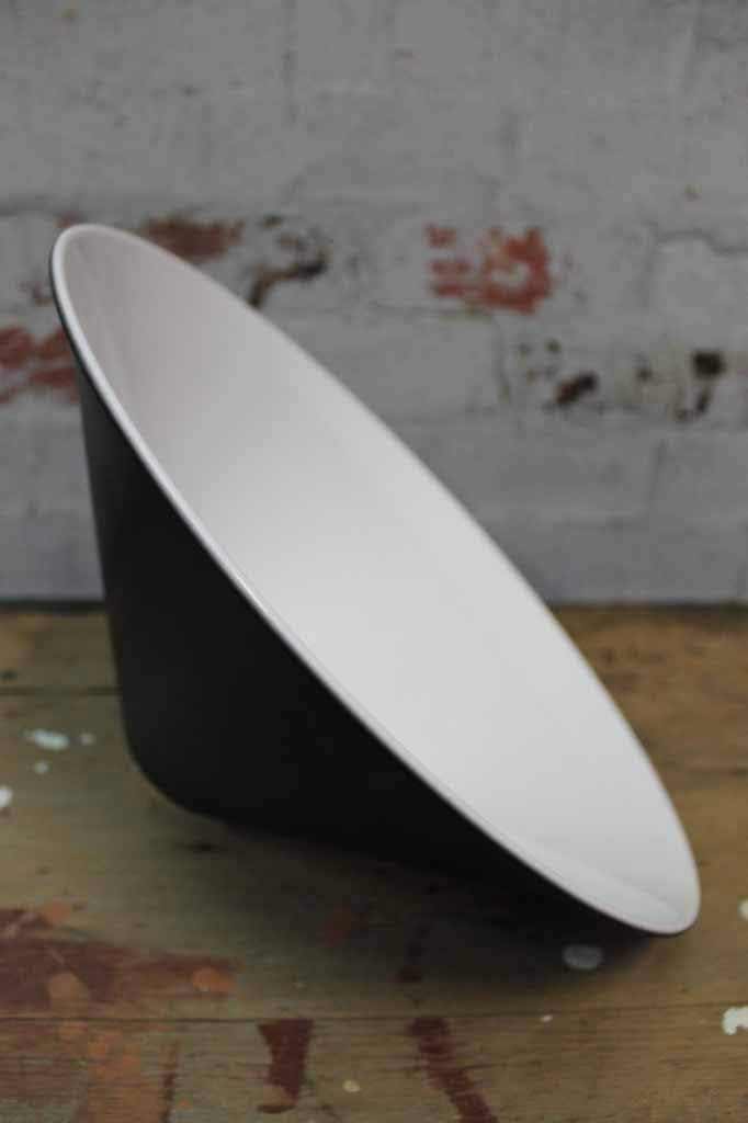 Black powder coated cone shade with white inner