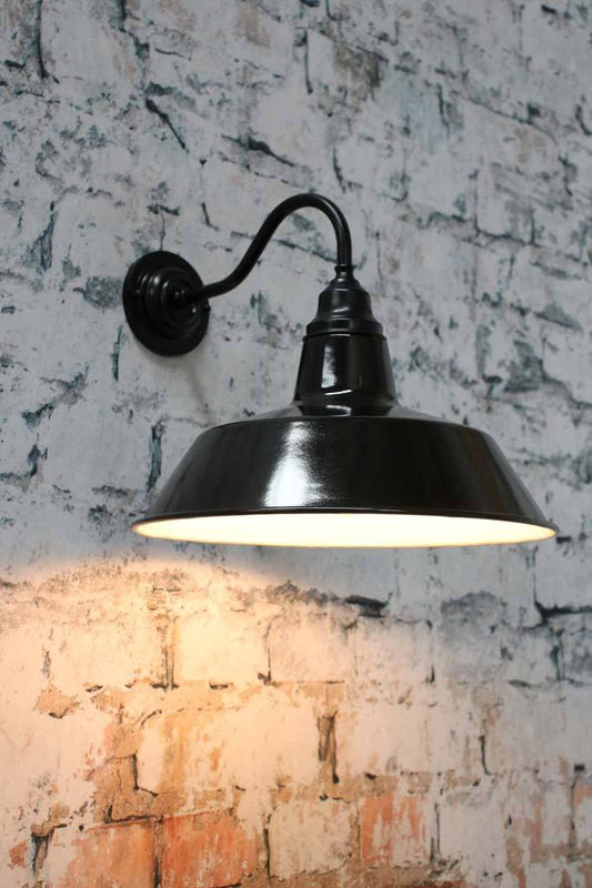 Black steel outdoor wall light