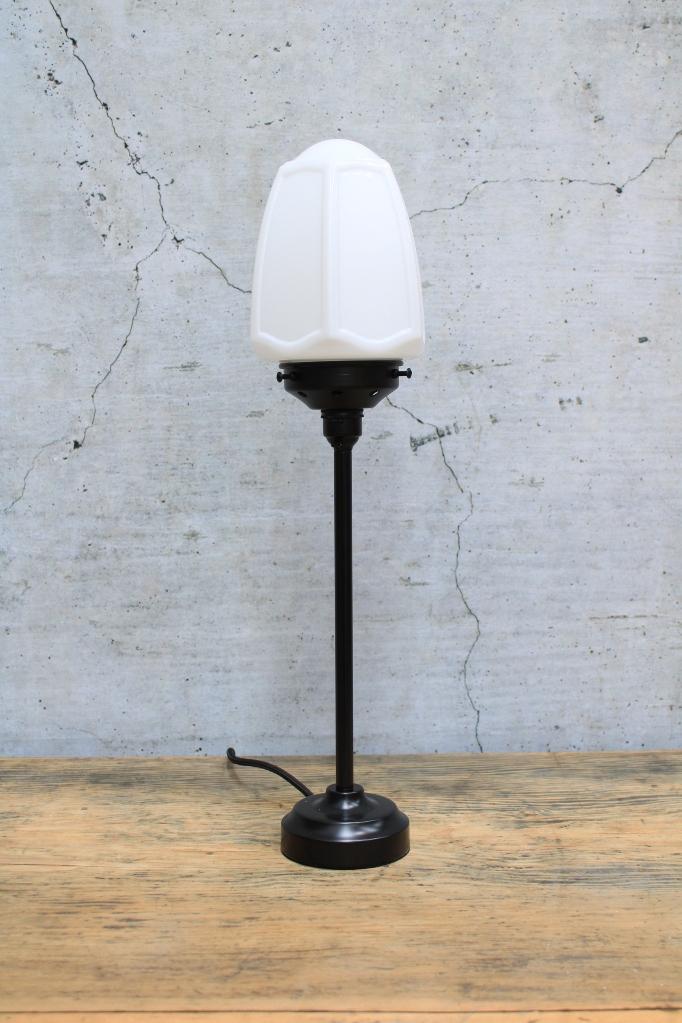 Black table lamp turned off