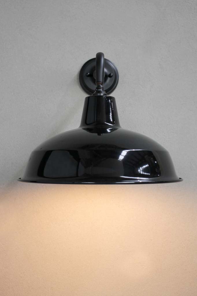 Black steel wall light