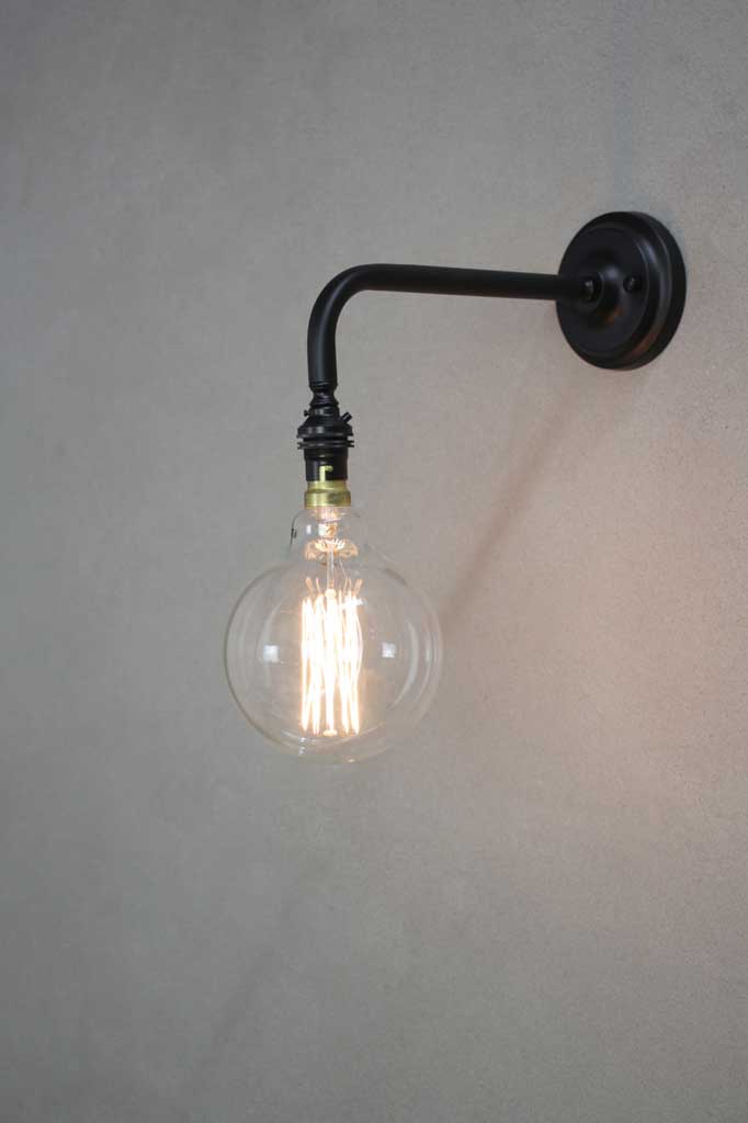 Black wall light with B22 lampholder