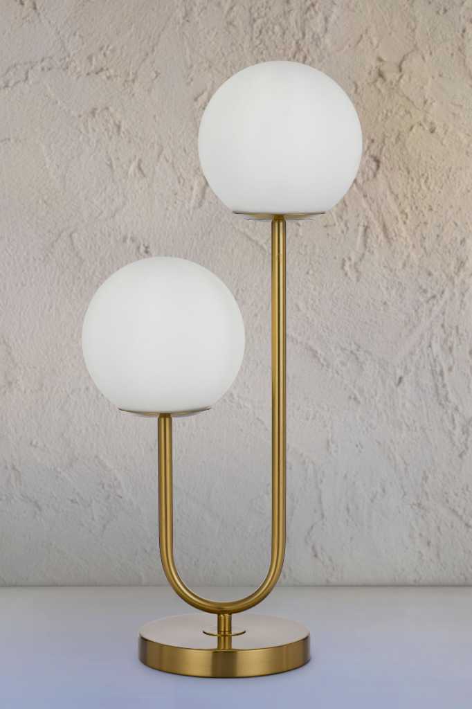 Bowman Twin Table Lamp Gold Opal