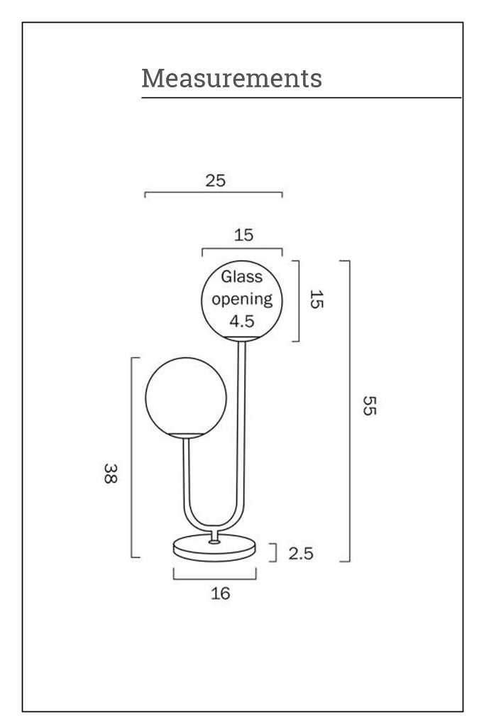 Bowman Twin Table Lamp Measurements