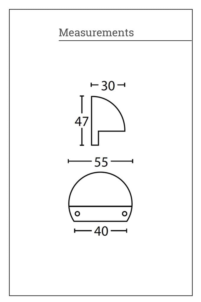 Brass LED step light dimensions