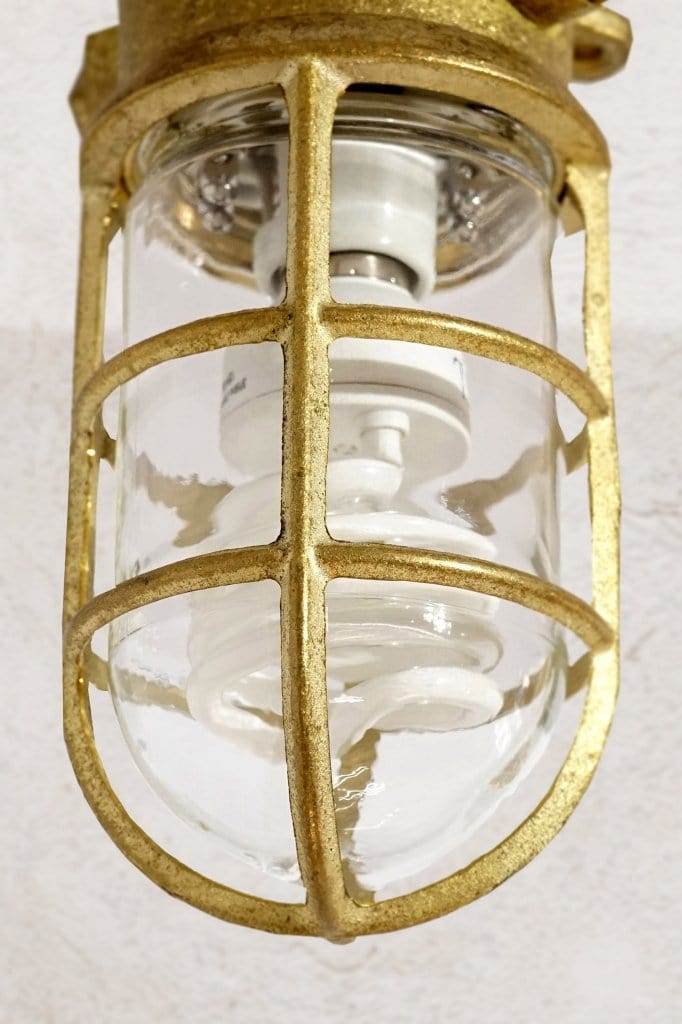 Brass and glass bunker light