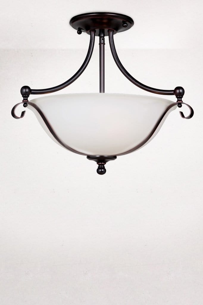 Bronze opal glass flush mount