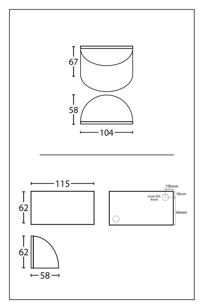 Bronze outdoor light dimensions