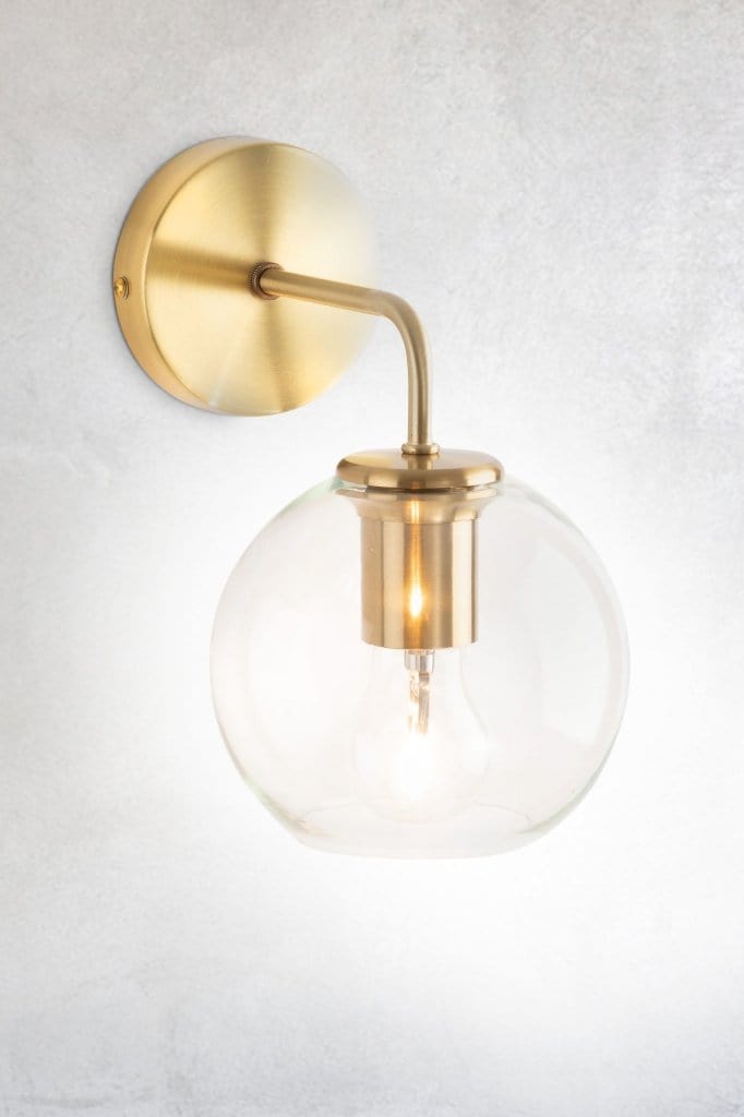 Brushed brass wall light