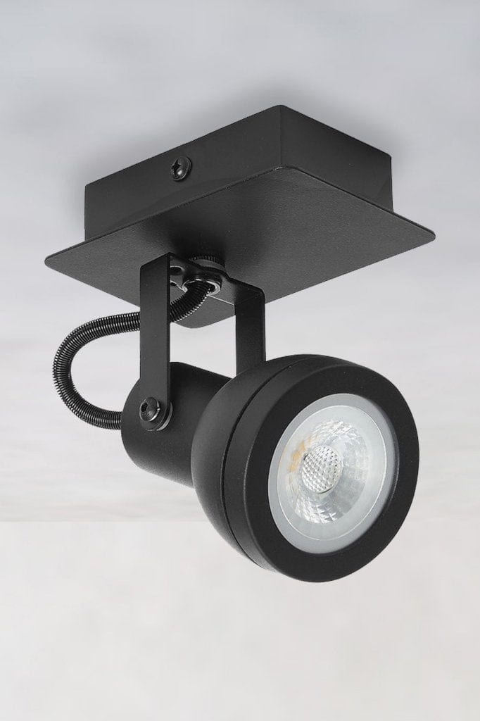 Black adjustable spotlight