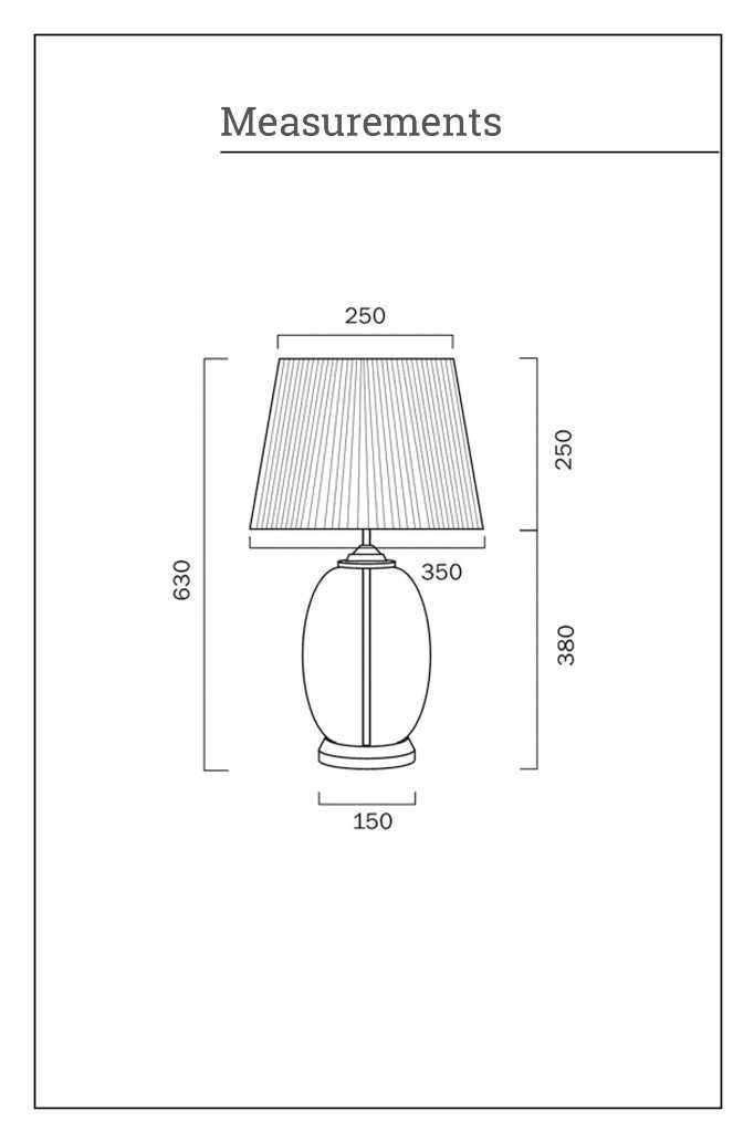 Carmel Table Lamp Measurements