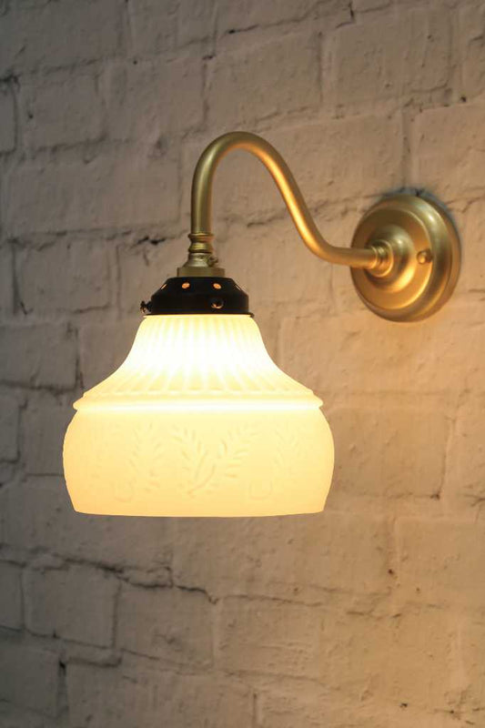 caterham glass wall light gold gooseneck sconce