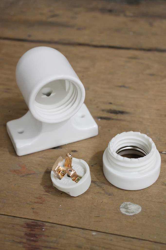 White ceramic batten holder parts