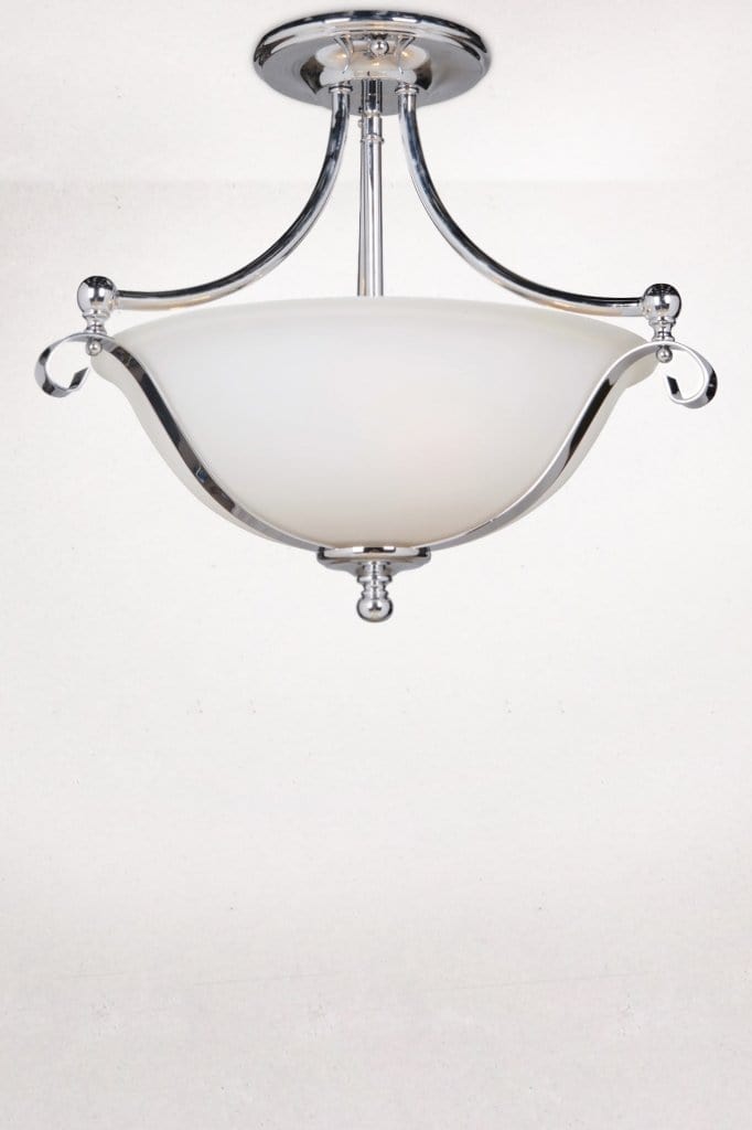 Chrome opal glass flush mount