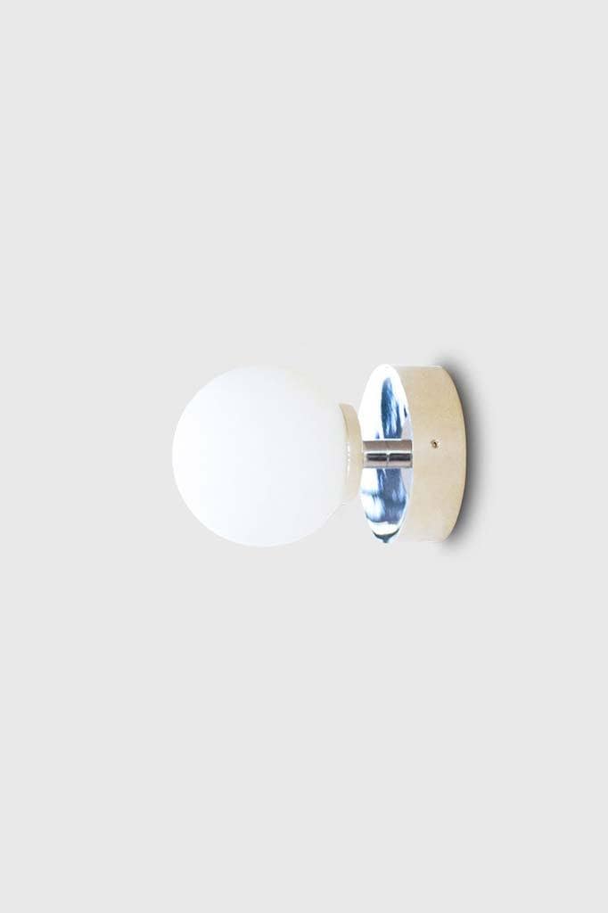 Chrome small opal glass wall light