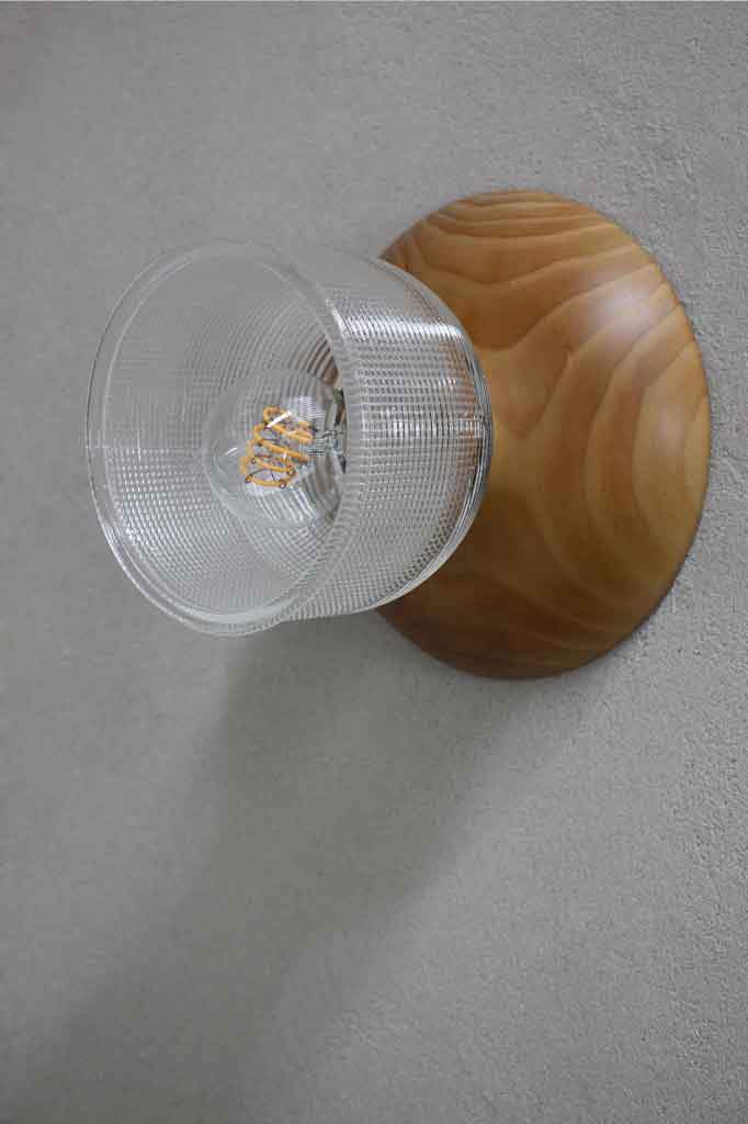 Glass and Wood Wall Light