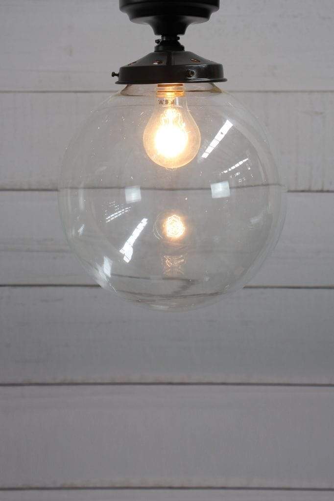 Clear medium glass ball ceiling light